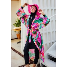 Remsa Mayo Remsa Tesettür Mayo Üzerine Tek Kaftan Kimono Pareo Pembe01 Rp033 Ayşe Pembe01