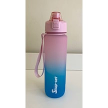 Shop-Set 1000 ML Tritan Motivasyonlu Su Matarası Süzgeçli Pembe- Mavi