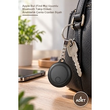 Gps Takip Cihazı Apple Bul Find My Uyumlu Bluetooth Takip Etiketi, Tracker/tag, Anahtar Cüzdan Çanta Takibi, Siyah Yuvarlak Tasarım