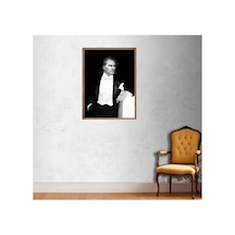 Poster Atatürk Tablosu Yüksek Kalite Tek Parça Ahşap Ceviz Eskitme Çerçeveli Çok Renkli - 815200135 Çok Renkli
