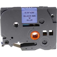 Brother P-touch Tze-521 Muadil Mavi Üzerine Siyah Etiket 9mm X 8m 1