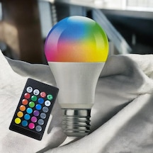 Akıllı Led Ampul, 16 Renk, 9 Watt, E27 Duy, Uzaktan Kumandalı
