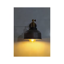 Retro Rustik Antirasit Edkitme Başlıklı Mafsalı Duvar Aplik Siyah