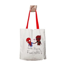 Art Hediye Kırmızı Kulplu Deadpool V Spiderman Yıkanabilir Omuz Çanta Çok Renkli