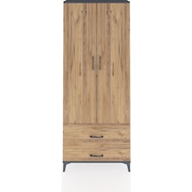 Arges Dolap 2 Raflı 2 Çekmeceli Tek Askılı 88x30x221 Antrasit... Antrasit