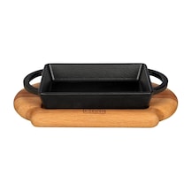 Lava Pişirme Kabı Lv Eco P Tv 1215 K4 Dikdörtgen Schale Ve Holzplatter, Ölçüler 12 X 15 Cm, Dökme Demir, Siyah Genel