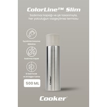 Cooker Colorline Slim 500 Ml Paslanmaz Çelik Termos Ckr2057 Krem