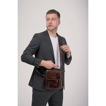 Çççs 31590 Hakiki Deri Askılı Çanta Kahve