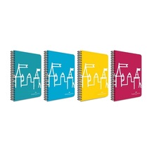 4 Adet A4 80 Yaprak Çizgili Defter
