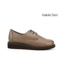Gönderi(R) Gönderi R Vizon Antik Bağcıklı Dolgu Taban Hakiki Deri Ayakkabı Vizon