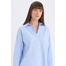 DeFacto Oversize Geniş Kalıp Basic Düz Oxford Uzun Kollu Gömlek C4597AX25SPBE40
