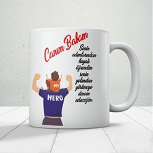 Canım Babam Baskılı Babalar Günü Kupa Bardak Kahve Kupa Bardak-6 Beyaz