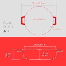 Metal Spring Serisi - Döküm Çok Amaçlı Tencere, Yuvarlak, 24 Cm, Mat, Parlak Siyah Taban, Kırmızı Açık Kahverengi Metal Spring Serisi - Döküm Çok Amaçlı Tencere, Yuvarlak, 24 Cm, Mat, Parlak Siyah Taban, Kırmızı Açık Kahverengi