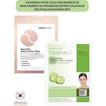 Dermal 3 Katmanlı Rose Gold Göz Maskesi + Salatalık Özlü Kolajen Maskesi