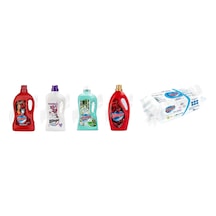 Bingo Renkliler 3lt + Yüzey Tem. Fresh 2.5 Lt + Yüzey Tem. Fresh 2.5 Lt + Soft Yumuşatıcı 3l + Yüzey Tem. Havlusu 96'lı 5'li Set 2'li Set