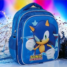 Sonic Okul Çantası Kabartmalı Çok Renkli