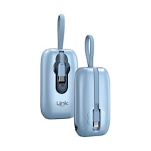 Linktech Mp09 9600 Mah Type-c / Lightning Kablolu 22.5w Powerbank Pd3.0 Mavi