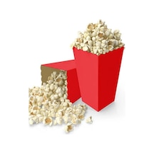 Mısır Kutusu Cips Kutusu 8 Adet Kırmızı Popcorn Kutusu Karton Popcorn Cup Parti Doğum Günü