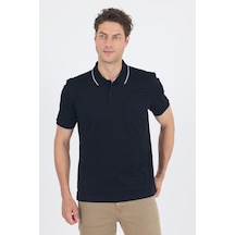 Kısa Kol Düz Suprem Polo Yaka Cepli %100 Pamuk Comfort Fit Tişört 1011250189 Siyah