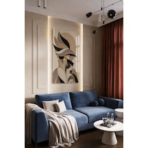 Modern Kadın Ve Kedi Minimalist Soyut Dekoratif Temperli Cam Tabl