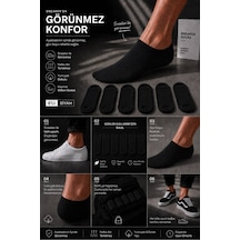 Erkek 6'lı Siyah Görünmez Sneaker Çorap Siyah