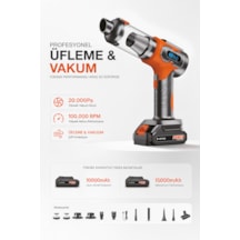 20000pa Kablosuz Araç Süpürgesi Üfleme Vakum 2'si 1 Arada 100000 Rpm Şarjlı El Süpürgesi Hepa Filtre Antrasit