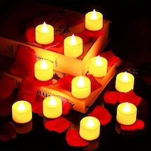 Willowhaven 12li Gerçekçi Titreşen Led Mum Sıcak Beyaz Pilsiz Açma Kapama İç Mekan Sıcak Beyaz