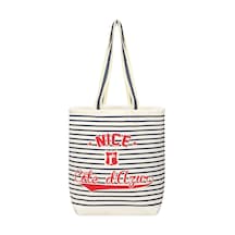 Simplee Living Kumaş Plaj Çantası - Nice Çok Renkli