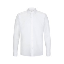 Hatemoğlu Beyaz Comfort Fit 100% Pamuk Slim Yaka Uzun Kollu Spor Gömlek 35850 4111993