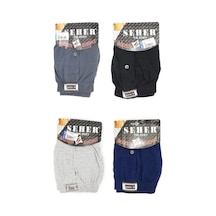 4'lü Paket Seher Yıldızı Erkek Havlu Bel Boxer Çok Renkli