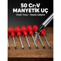7'li Düz Ve Yıldız Tornavida Seti Çelik Manyetik Uçlu