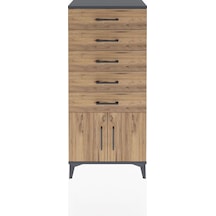 Arges Dolap 5 Raflı 2 Kapaklı 60x30x134 Antrasit-çam Antrasit