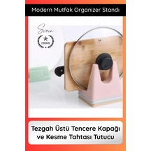 Organizer Mutfak Organizer Tencere Kapağı Ve Kesme Tahtası Standı Tezgah Üstü Kapak Tutucu Modern Çok Renkli