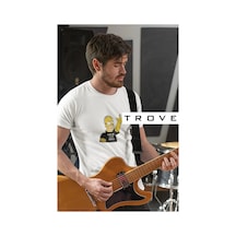 Tarzsokak Unısex Kadın Erkek Rock And Roll Homer Simpson Fox %100 Pamuk Siyah Beyaz T-shirt