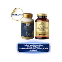 Solgar Maxi L-carnitine 500 Mg 30 Tablet Ve Besfit Bromelain, Cla, Taurin, 5-htp 60 Kapsül