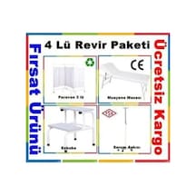 Abc Derm Muayene Masası + Paravan  3'lü + Eskabo + Serum Askısı Revir Seti