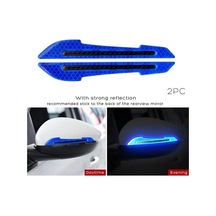 Mavi 2 Adet/takım Araba Yansıtıcı Uyarı Çıkartmaları Dikiz Aynası Yansıtıcı Araba Güvenlik İşaretleyiciler Fosforlu Bant 56805654