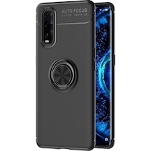 Zhd Oppo Uyumlu Find X2 Kılıf Range Yüzüklü Silikon Siyah