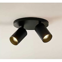 Mylights İkili Modern Led Avize Led Ampullü Hareketli Siyah Metal