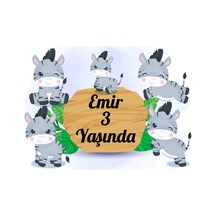 Zebra Temalı Doğum Günü Afişi - 50x70 Cm