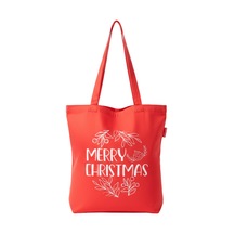 Baghashtag Merry Christmas Baskılı Kırmızı Bez Çanta Çok Renkli