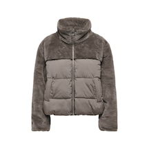 Only Onlwanja Fur Puffer Mıx Jacket Kahverengi Kadın Mont 15292945 Walnut