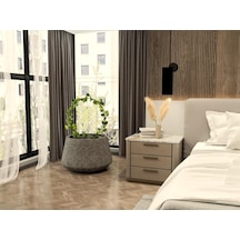 Nuano Consept Amber Serisi Yuvarlak Saksı Koyu Gri 37x54