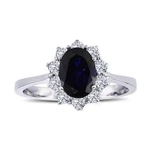 Lova Pırlantalı Oval Safir Anturaj Yüzük - 1050246