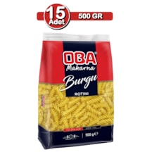 Oba Burgu Makarna 500 G X 15 Adet Aile Boyu Stok Paketi