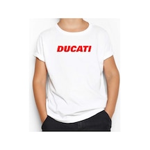 Zepplin Giyim Ducati Red Logo Beyaz Çocuk Tişört Beyaz