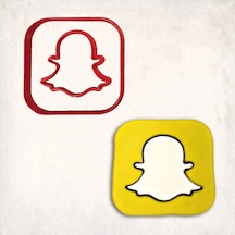 Snapchat Logo Detay Kurabiye Kalıp Seti 2 Li KIrmızı