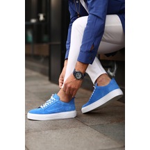 Serhat Özköroğlu - Mavi Süet Bağcıklı Sneakers Erkek  Ayakkabı - 41