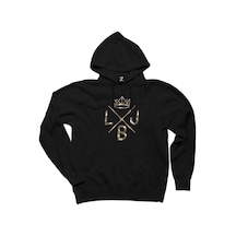 Lebron James King logo Siyah Kapşonlu Sweat Siyah