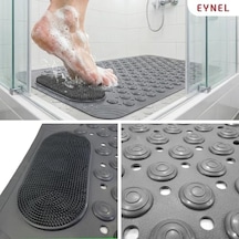 Vantuzlu Banyo Ve Duş Kaydırmazı Duşa Kabin Küvet İçi Vantuzlu Banyo Paspası 35x69 Cm Gri Açık Ahşap